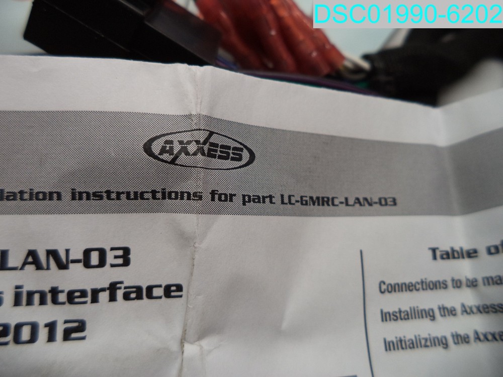 Axxess LC-GMRC-LAN-03 Wiring Interface