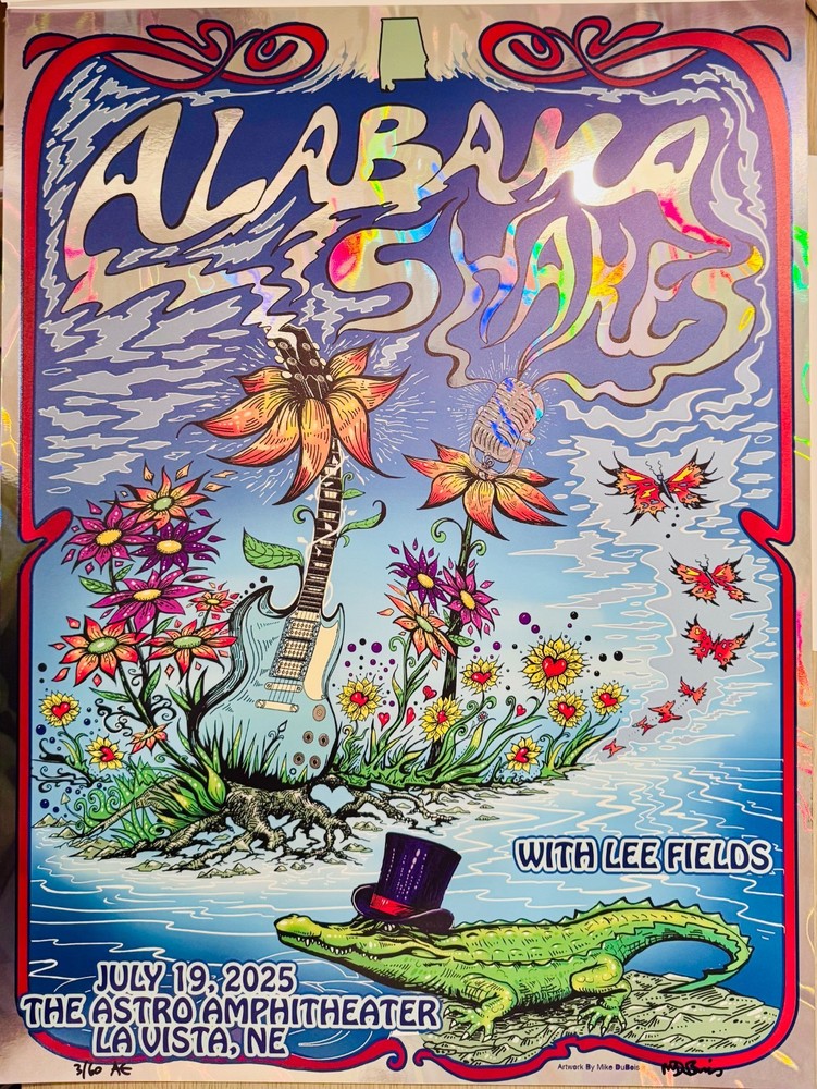 2025 Alabama Shakes Poster – Mike Dubois – Foil – La Vista, NE (AP's S/N)
