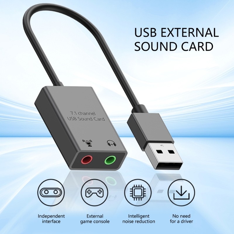 USB External Sound Card For Computer 7.1 Virtual Surround Clear Auditory