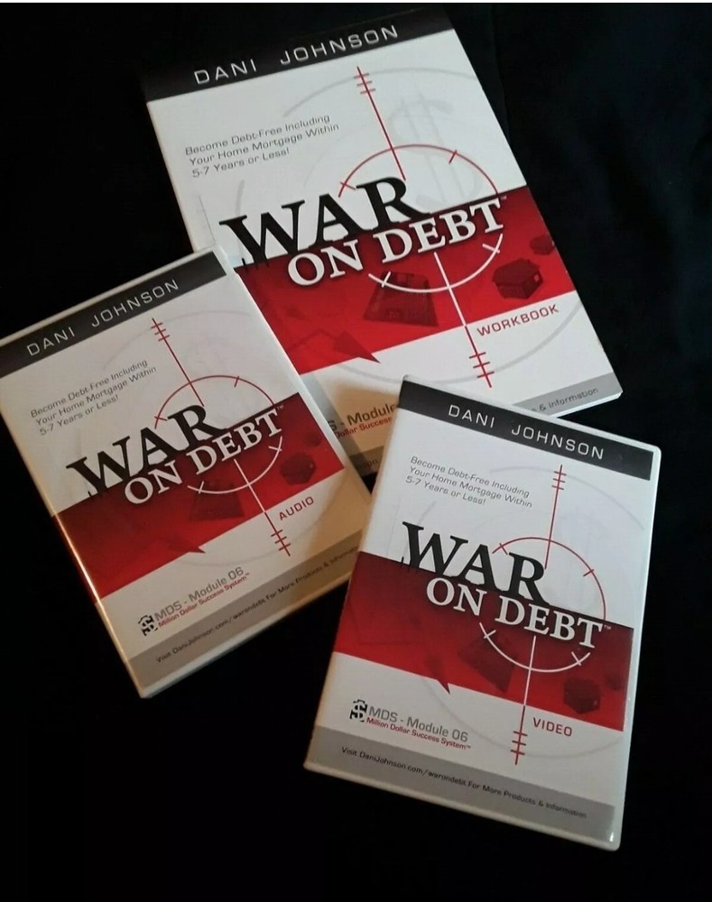 Dani Johnson WAR ON DEBT SET Home Study Program DVDs WORKBOOK 