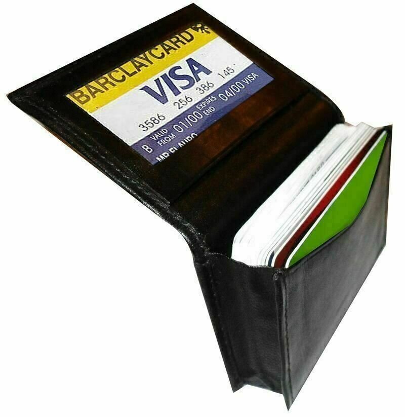 RFID Mens Slim Front Pocket Wallet Genuine Leather Bifold ID/Credit Card Holder