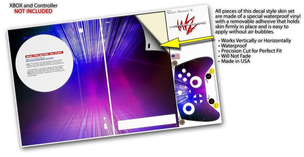 Skins XBOX Series S Console Controller Bent Light Blueish