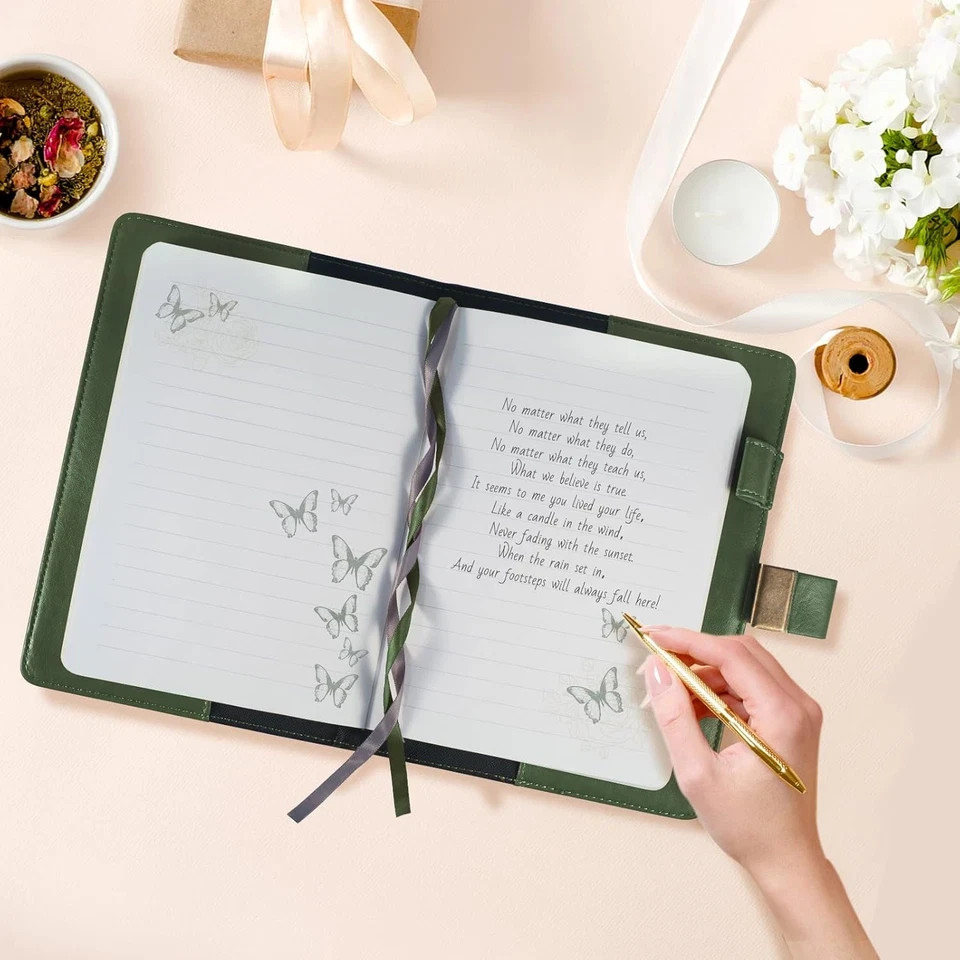 Vintage Lock Journal Refillable Diary with Combination Lock Secret Notebook Gree
