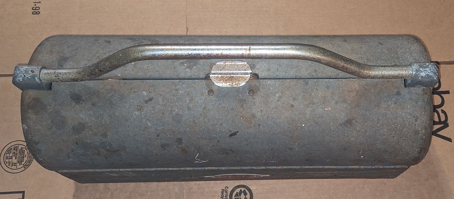 Vintage Craftsman Tool Box Lunch Box Tombstone Dome Style Metal