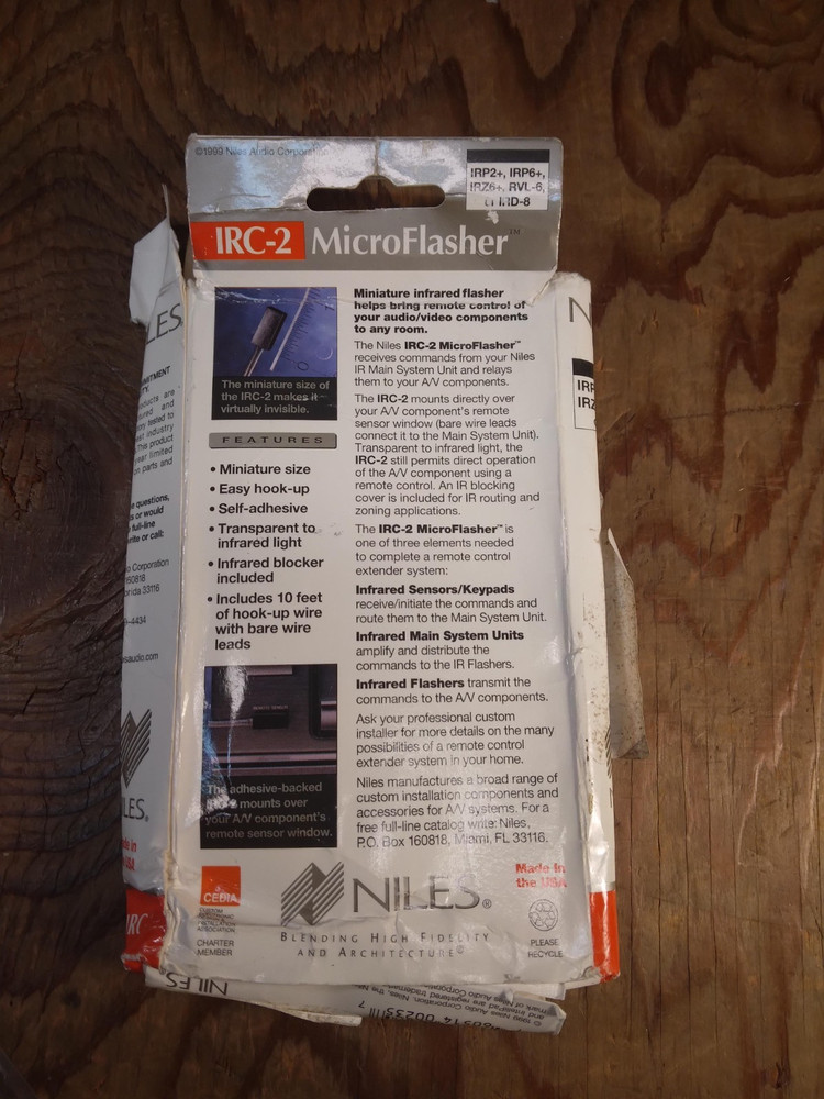 Niles IRC-2 MicroFlasher Miniature Infrared Flasher for Remote Control Extender