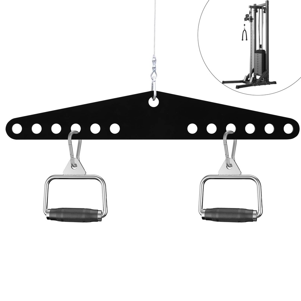 D Handle Cable LAT Pull Down Bar Tricep Rope Crossover Row Attachments Machin...