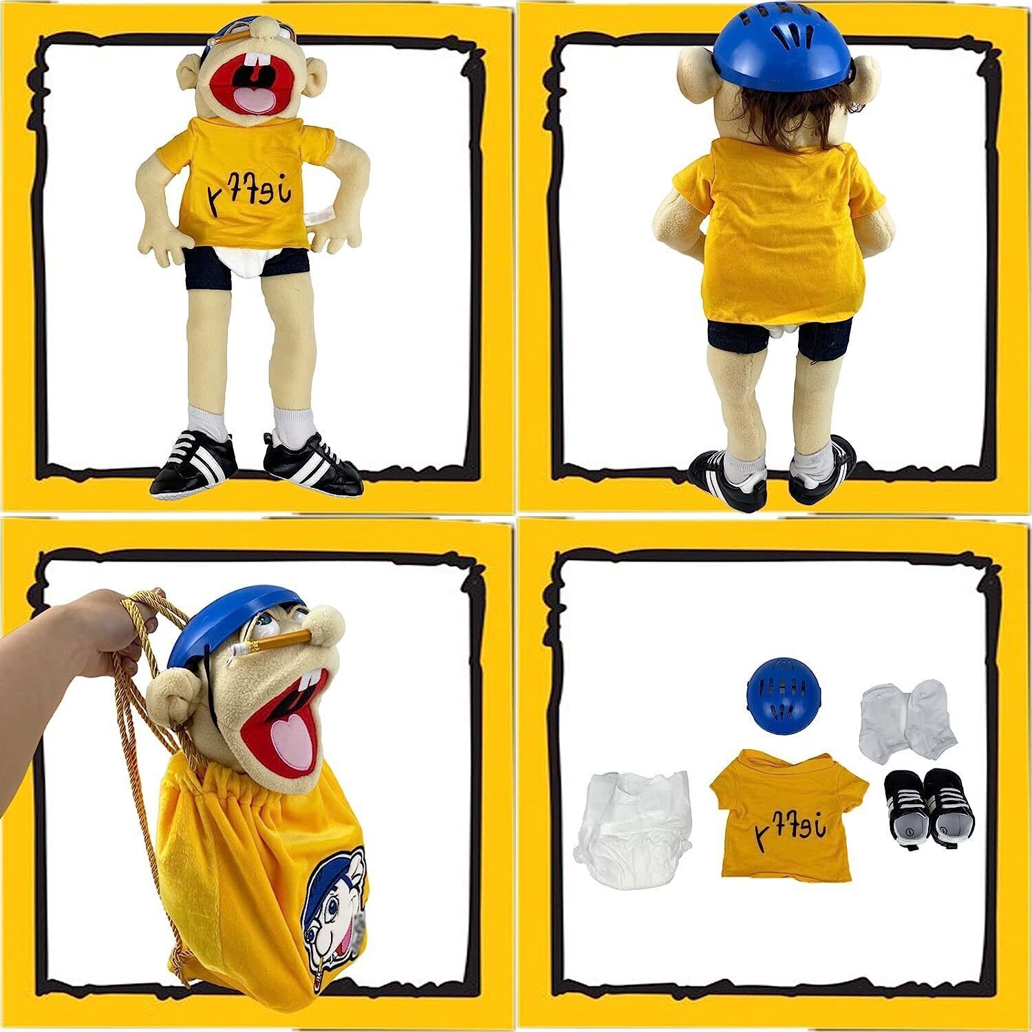 24inch Jeffy Puppet Hand Puppet Plushie Toy, Fun Naughty Puppet Toy