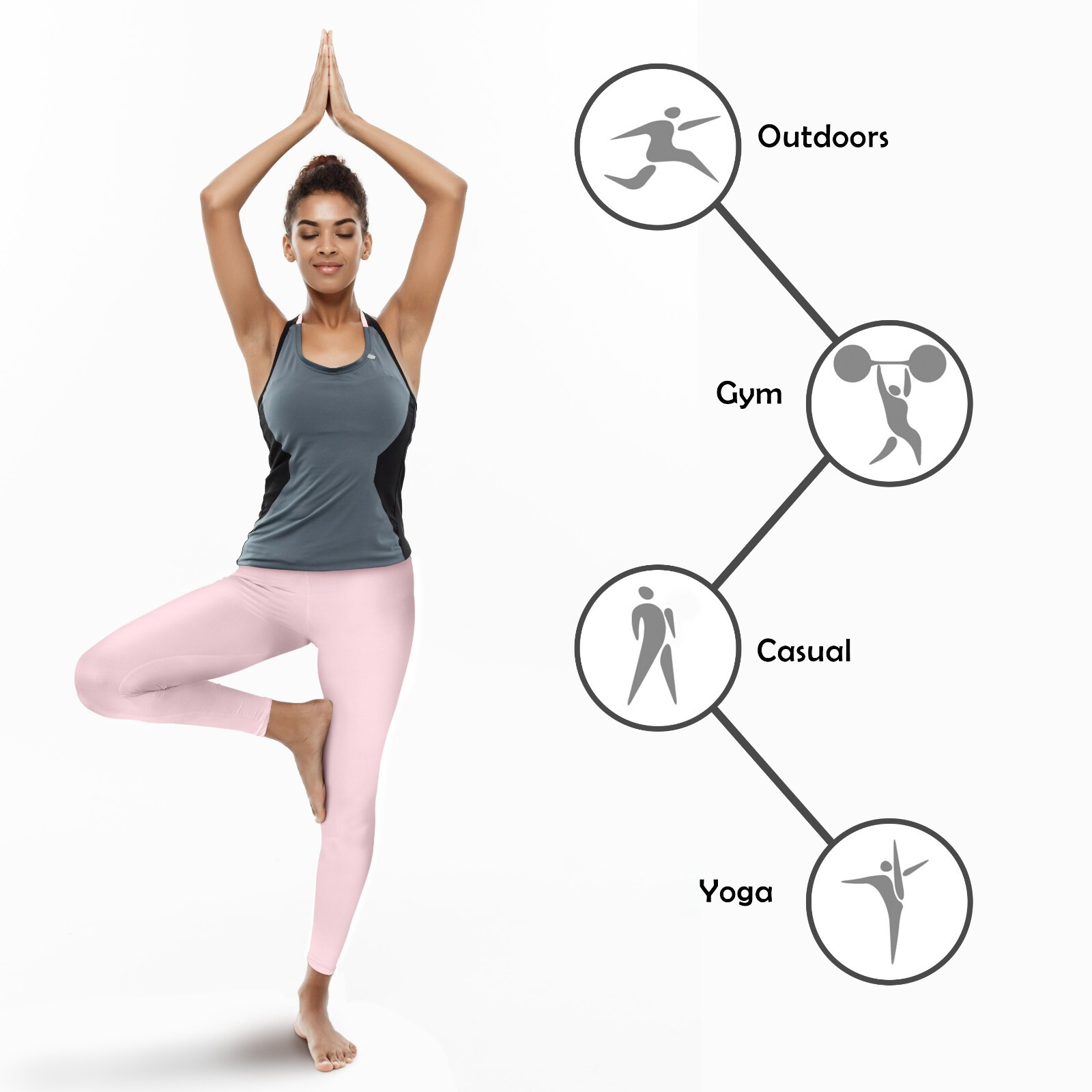 3 Pack Women's Leggings Athletic Yoga Casual Lounge Pants