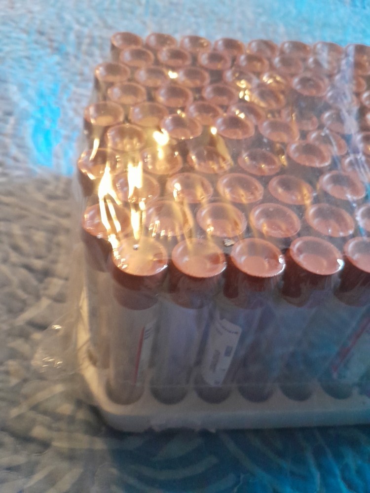 100 New Test Tubes Red Tops