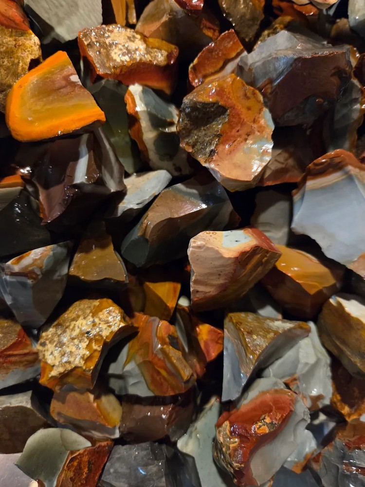 Polychrome Jasper 1 lb Rough Rocks For Tumbling
