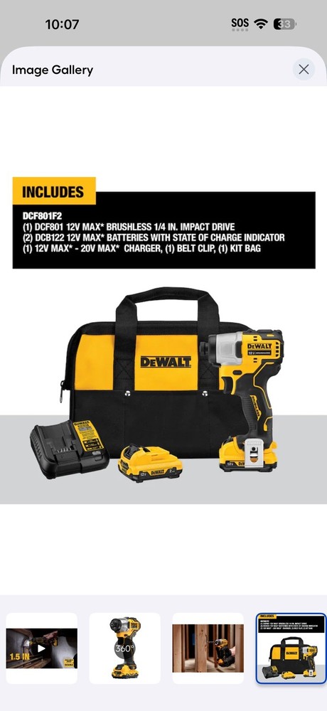 DEWALT - Xtreme 12V MAX Cordless Impact Driver Kit - DCF801F2