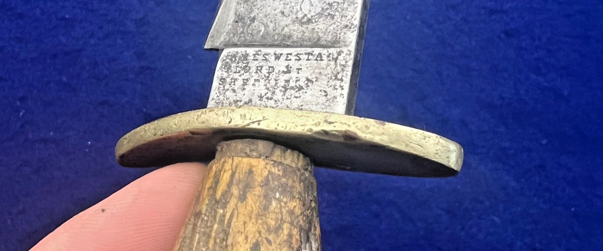 James Westa Abraham Leon Sheffield Civil War Arkansas Bowie Knife Antique