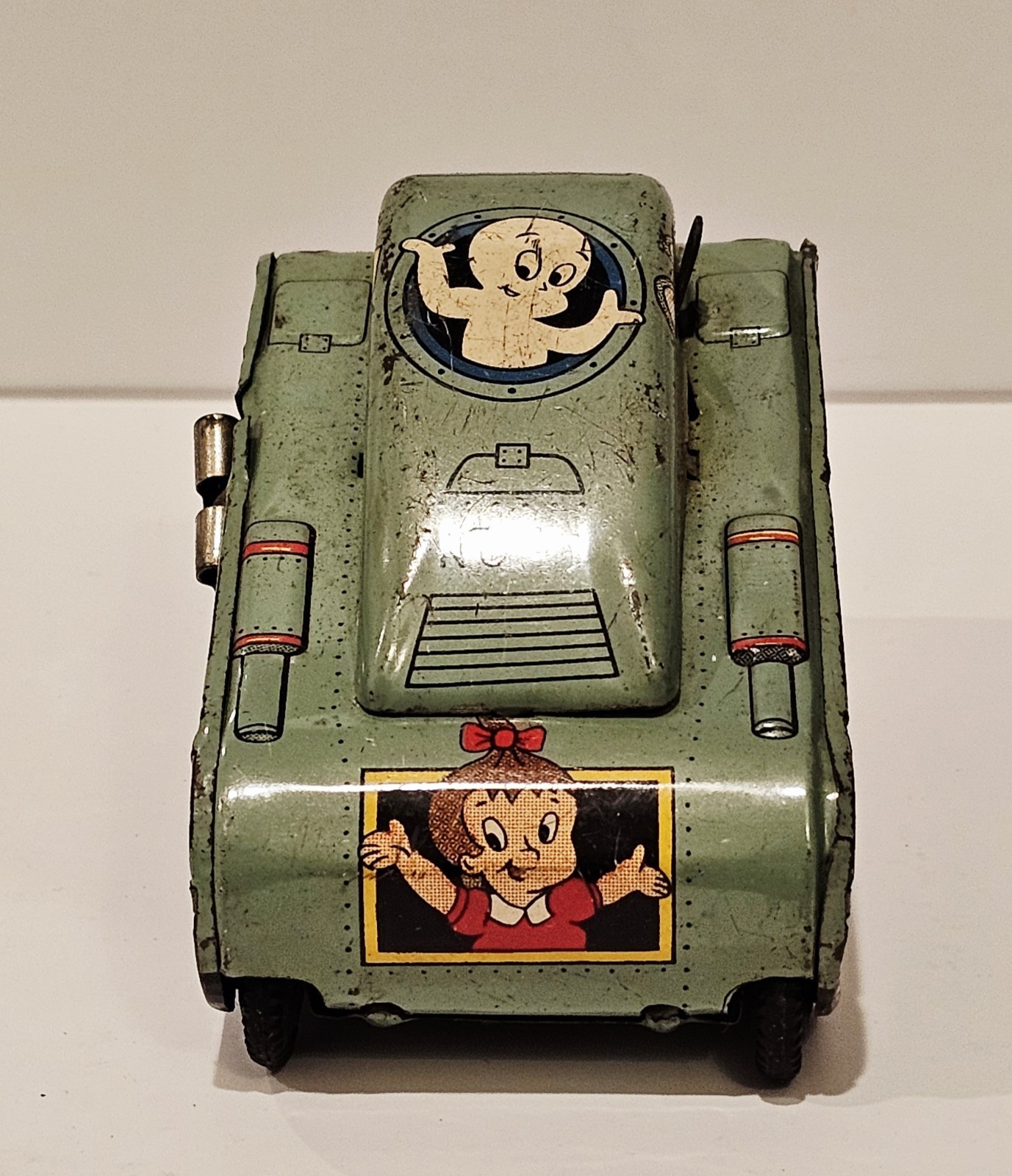 L"CASPAR THE GHOST TURNOVER TANK" LINEMAR 1960, WIND UP