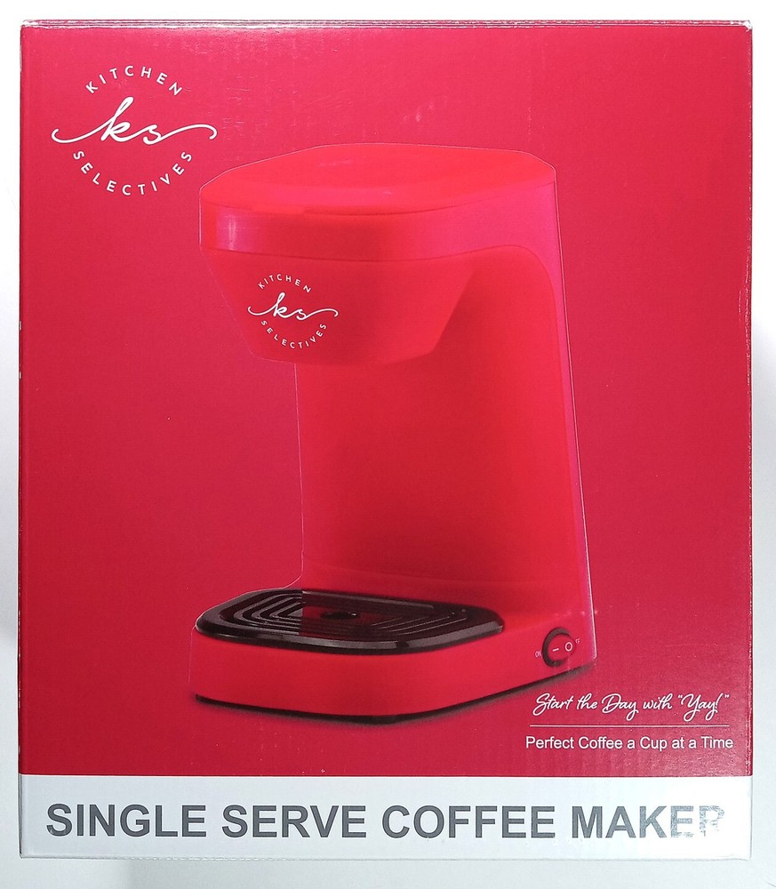 Kitchen Selectives Red Single Serve Electric coffee maker  New