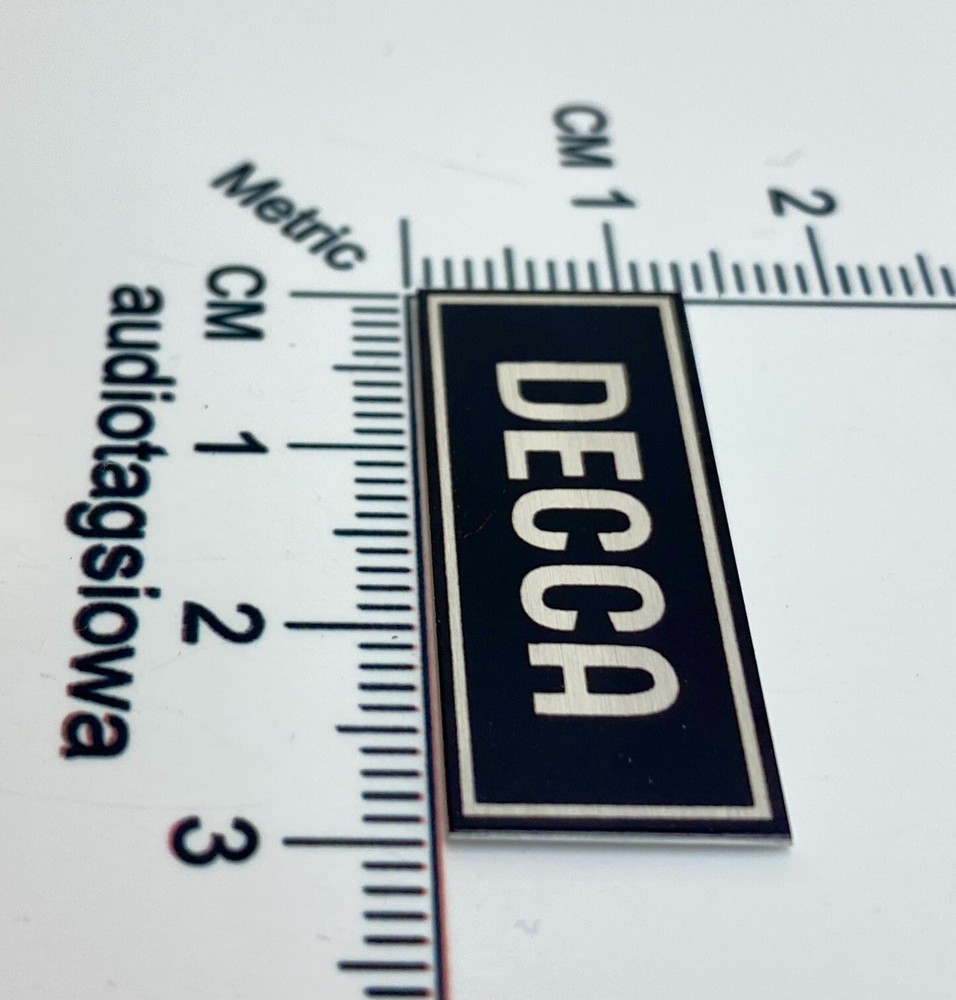Decca Turntable Silver Custom Replacement Badge
