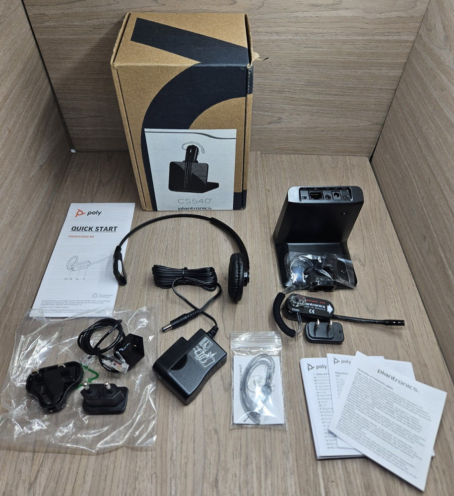 PLANTRONICS Poly CS540 Wireless DECT Headset Black New