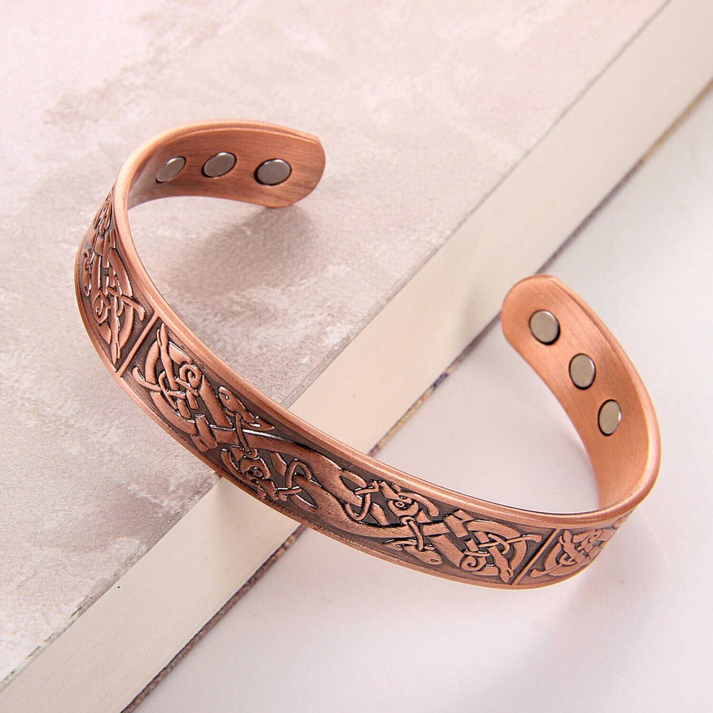 Viking Magnetic Therapy Pure Solid Copper Adjustable Bracelet