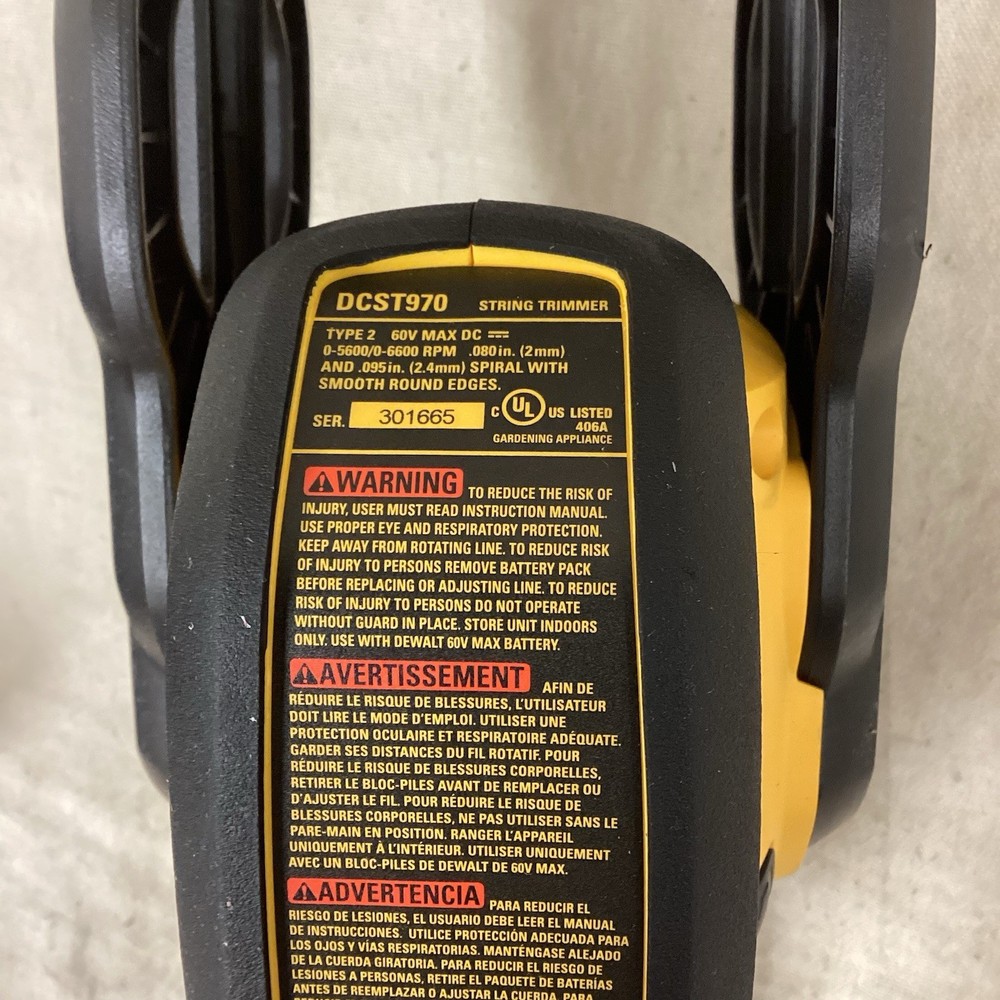 DEWALT DCST970X1S Battery-Powered String Trimmer Kit 45" 3.0Ah