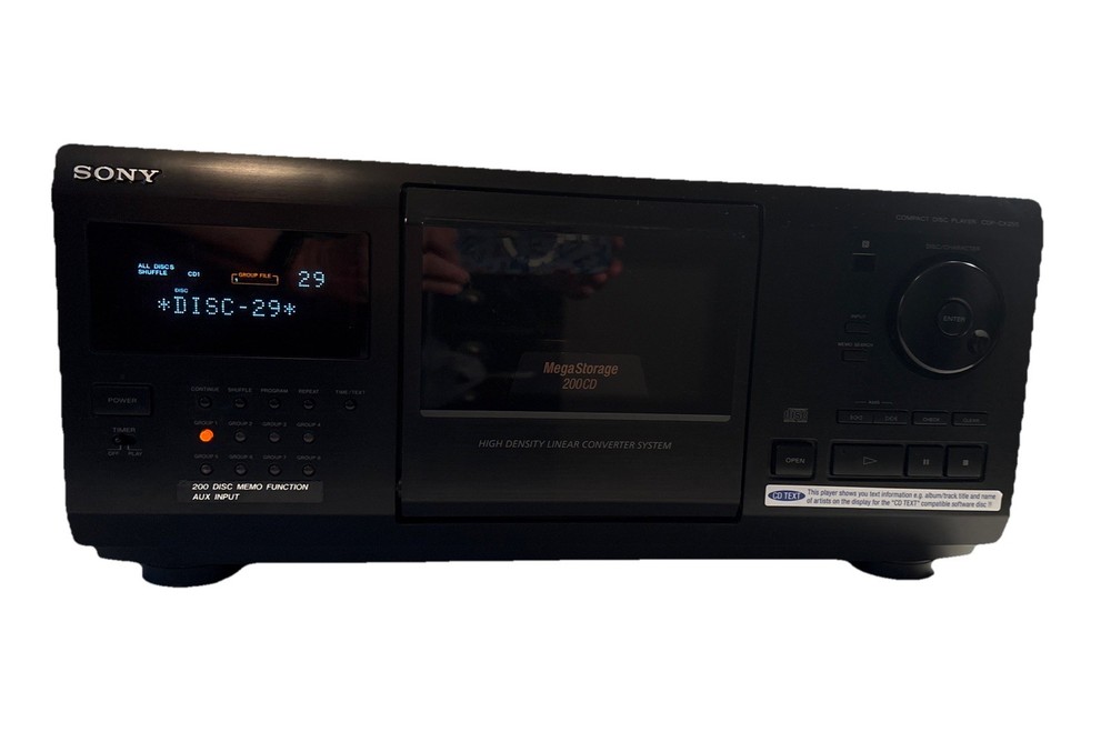 Sony CDP-CX255 Compact Disc Player MegaStorage 200 CD Player With Remote Works