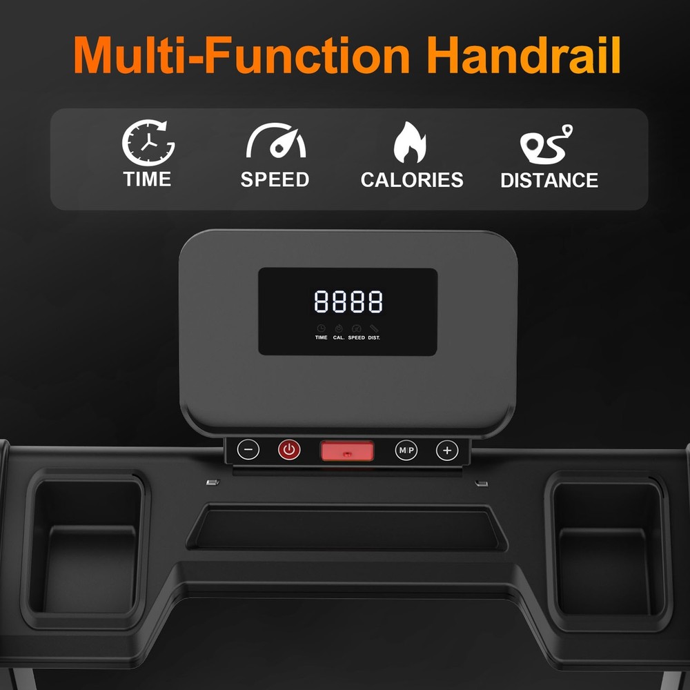 LCD Display Treadmill Foldable Treadmill with Handle 2.5 Electric Treadmill