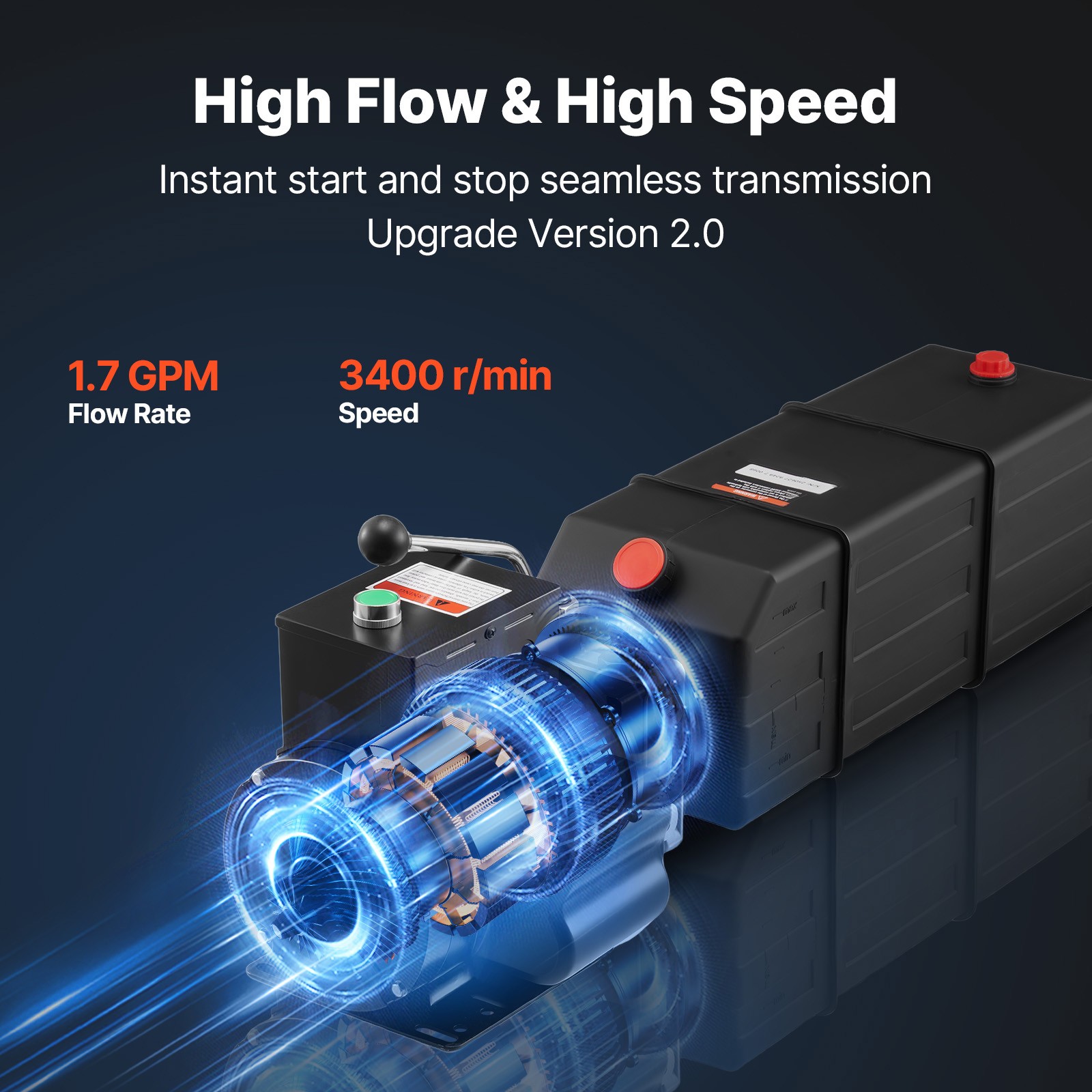 Uimoso Hydraulic Power Unit 15 Quart Single AC 220-240V for 2/4 Post Lift Pump