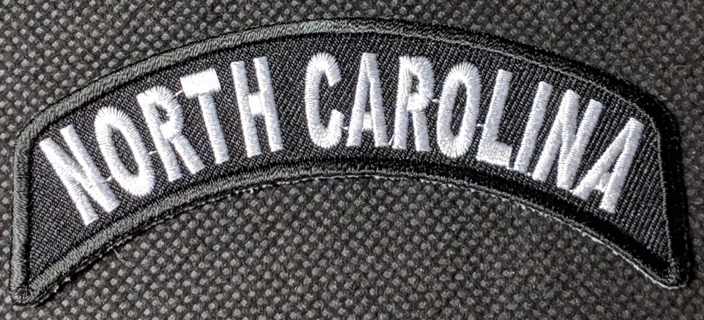 North Carolina State Mini Rocker Embroidered Biker Patch