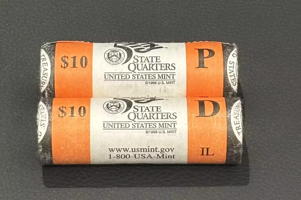 2003 P&D Illinois State Quarters BU Mint Rolls
