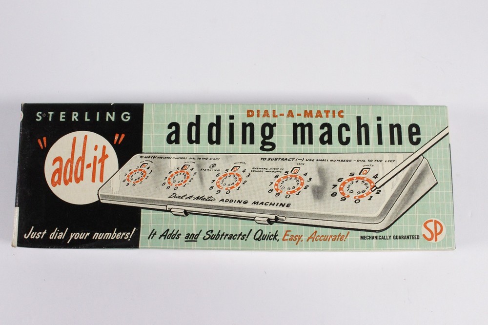Sterling Dial-A-Matic Adding Machine Model 567 5 Dial 1950s NOS