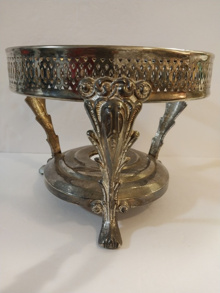 Vintage Silverplated Round Chafin Dish Stand
