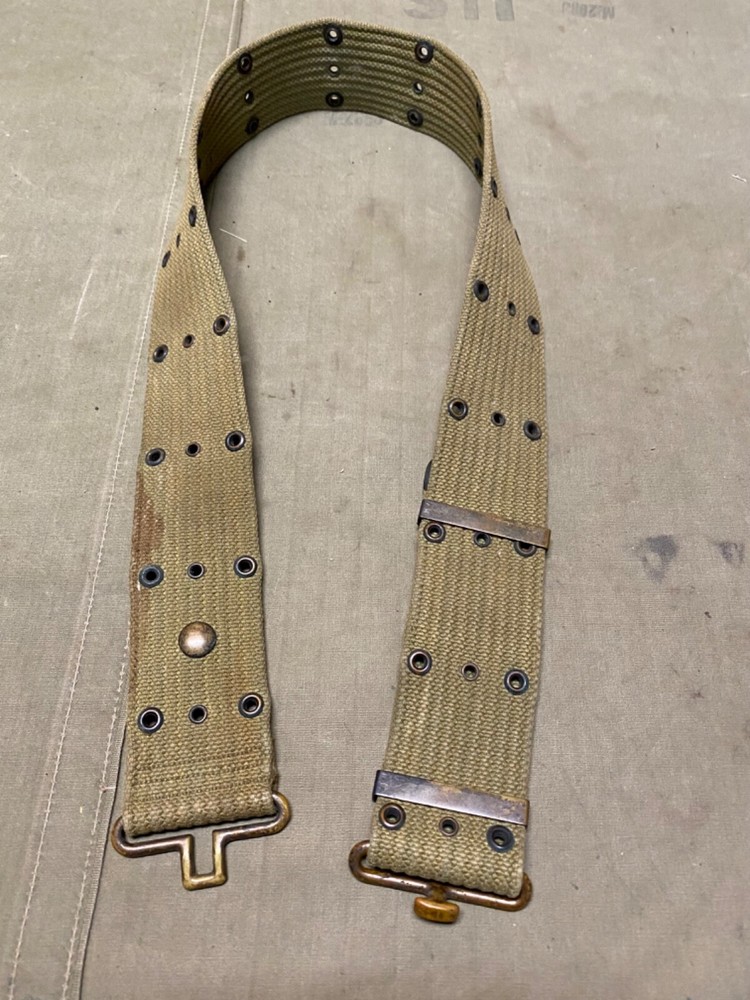 ORIGINAL WWII US ARMY M1942 PISTOL AMMO EQUIPMENT FIELD BELT-OD#3