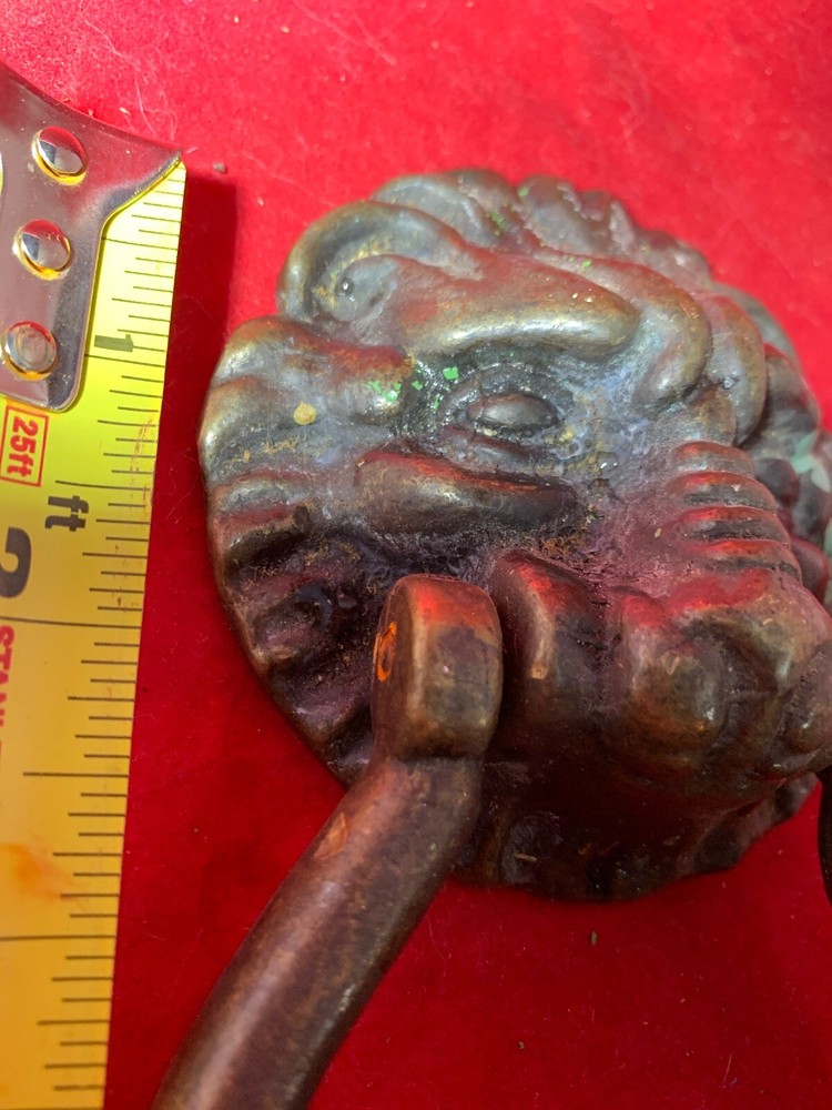 Vintage Brass Walter Lion Tiger Door Knocker Solid Brass