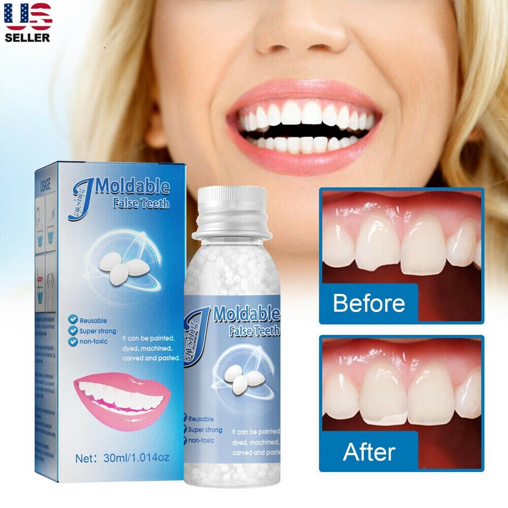 2×Resin False Teeth Solid Glue Temporary Tooth Repair Moldable Teeth Gap Denture
