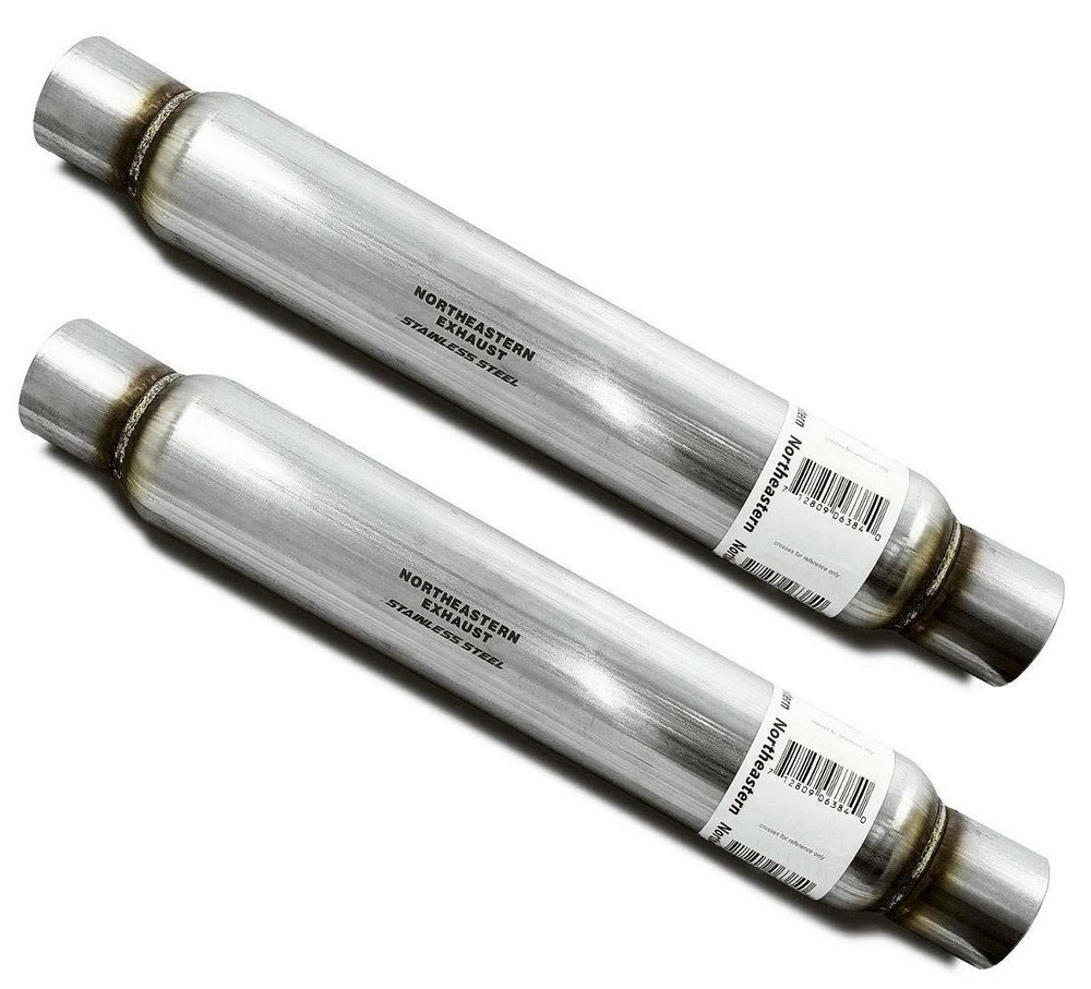 Two Universal Glass Pack Muffler Resonator 1.75" Id