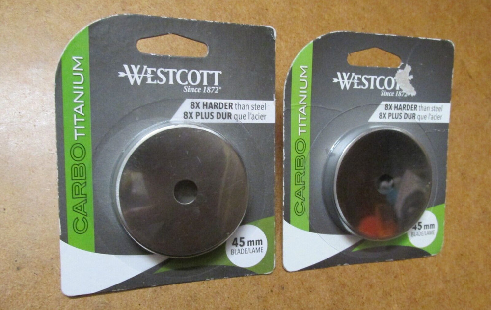 2 Westcott CarboTitanium 45mm Circular Replacement Rotary Blades