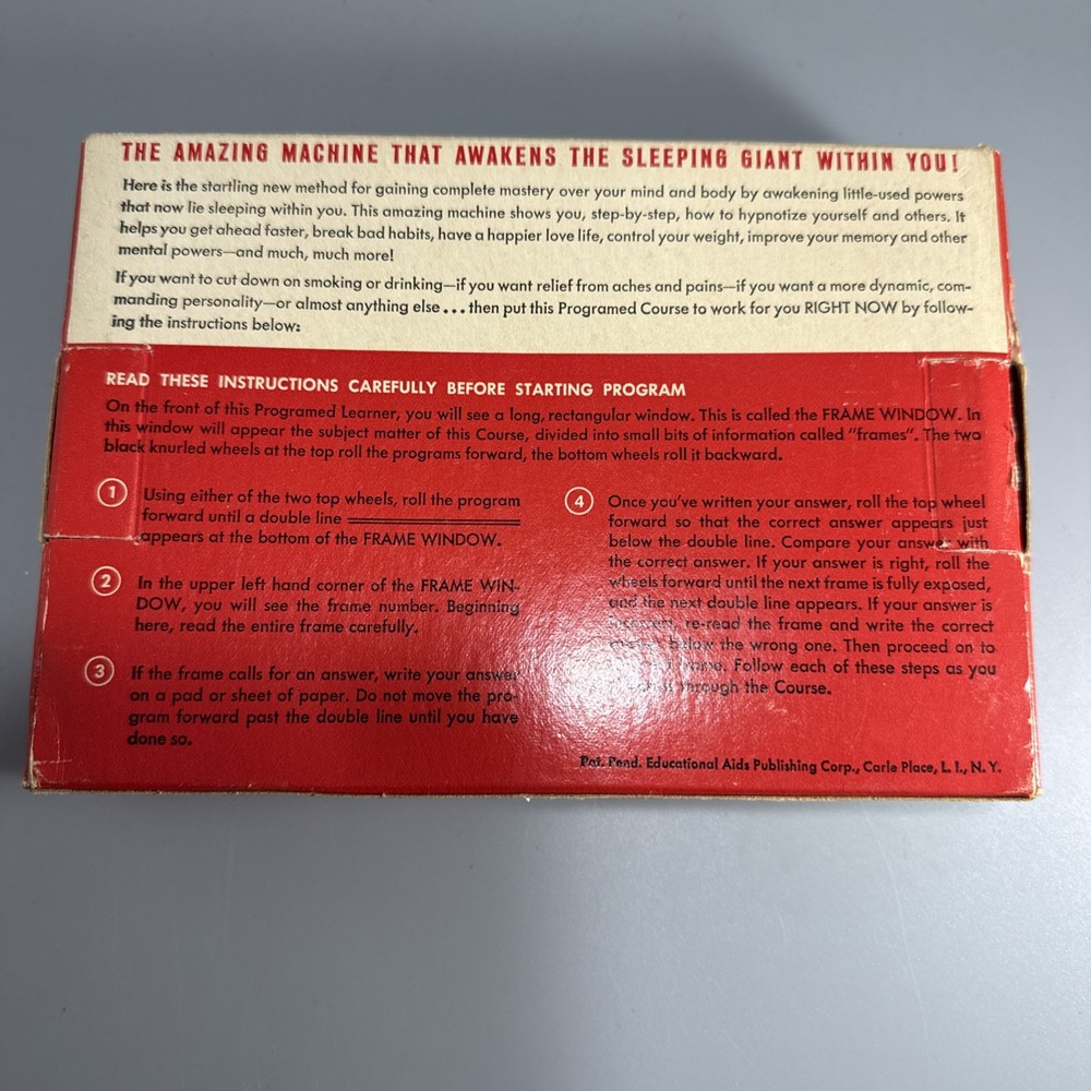 Vintage Self Hypnotism Box Programmed Learner Course - Educational Publ. NY