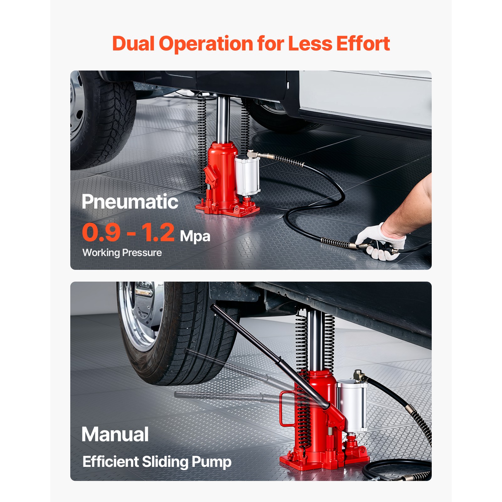 Uimoso 20-Ton Air Hydraulic Bottle Jack for Vehicle Lifting and Repairs, Red