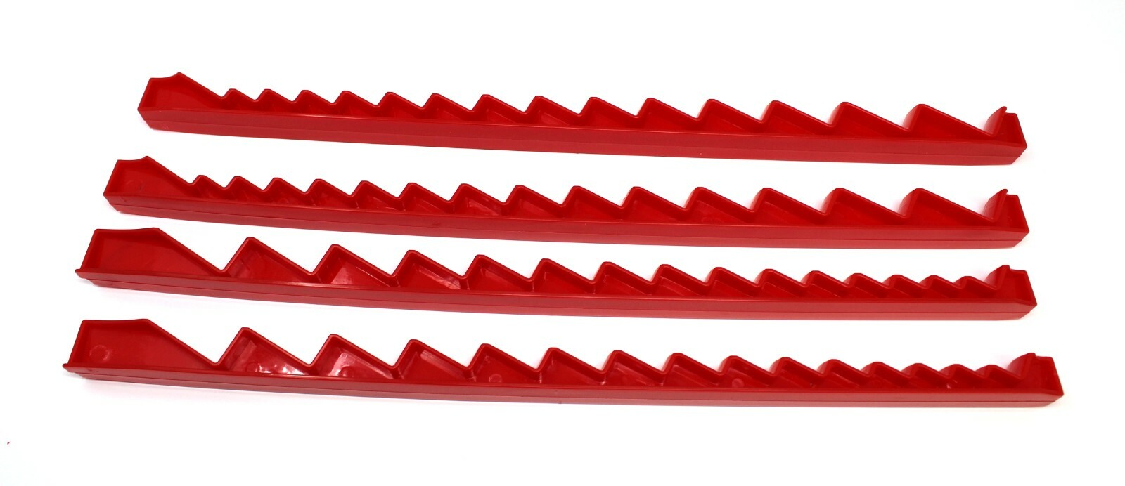 Red Plastic Low Profile 30 Tool Wrench Organizer Rail 4-Piece Set JSP