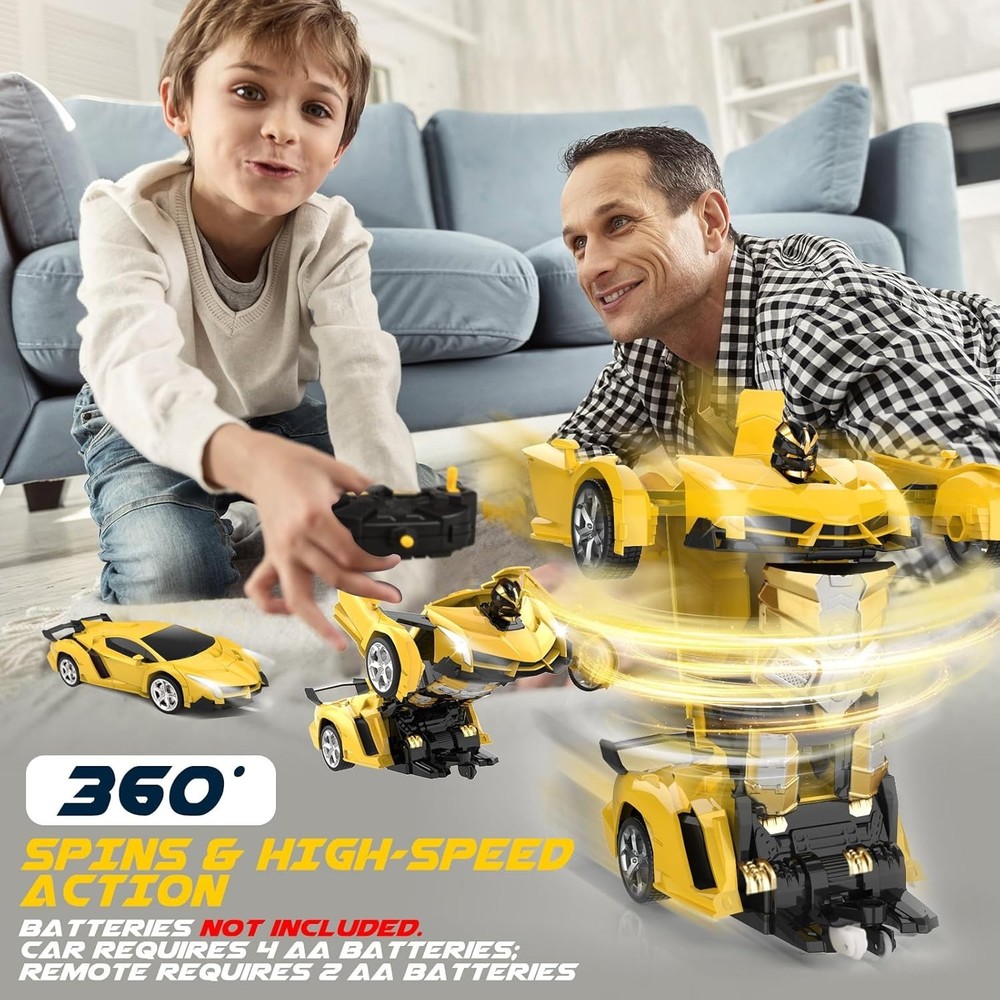 Transforming RC Car & Robot | High-Speed, 360 Spins, & One-Button Transformat...