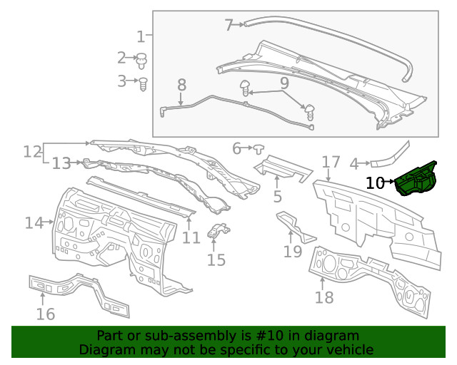 Genuine GM Passenger Side Plenum Panel 23491714