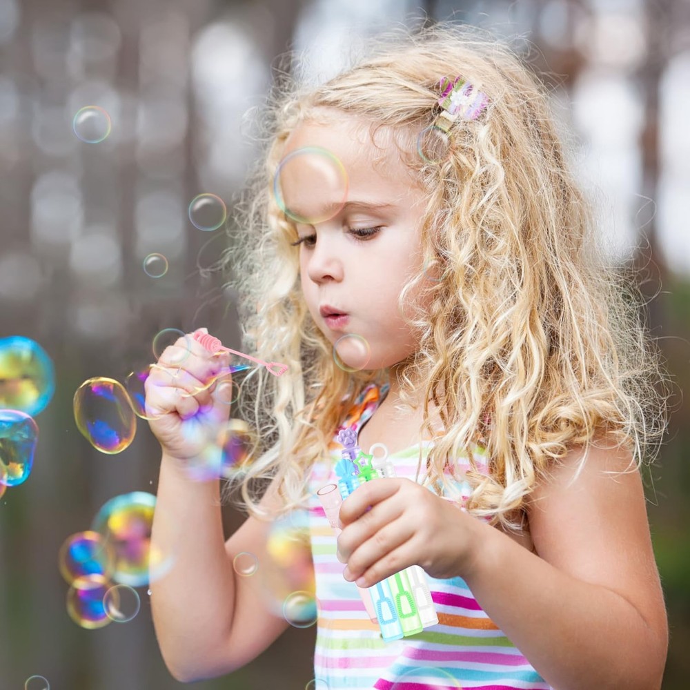 LOAVER 36 Pack Mini Bubble Wands Bulk for 4.3 Inches, Multicolor