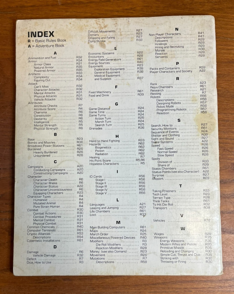 Gamma World Basic Rules Booklet Sci-fi RPG TSR 1983