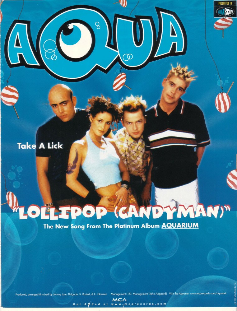 Aqua 1997 Ad- Lollipop Candyman  Advertisement
