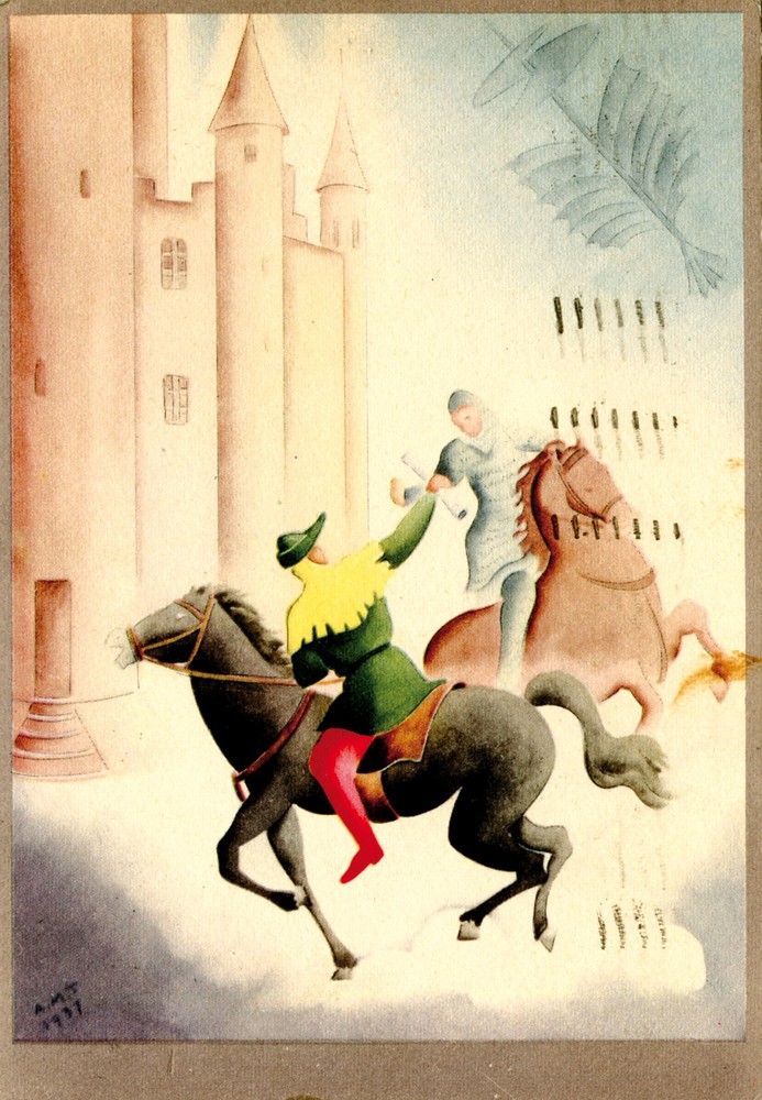 Wing Littoria - Cavalieri Airline Postcard