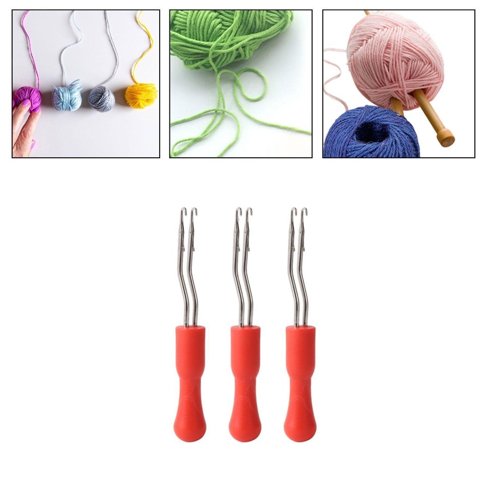 3x Latch Hooks Dreadlocks Crochet Hook Knitting Projects Multifunctional