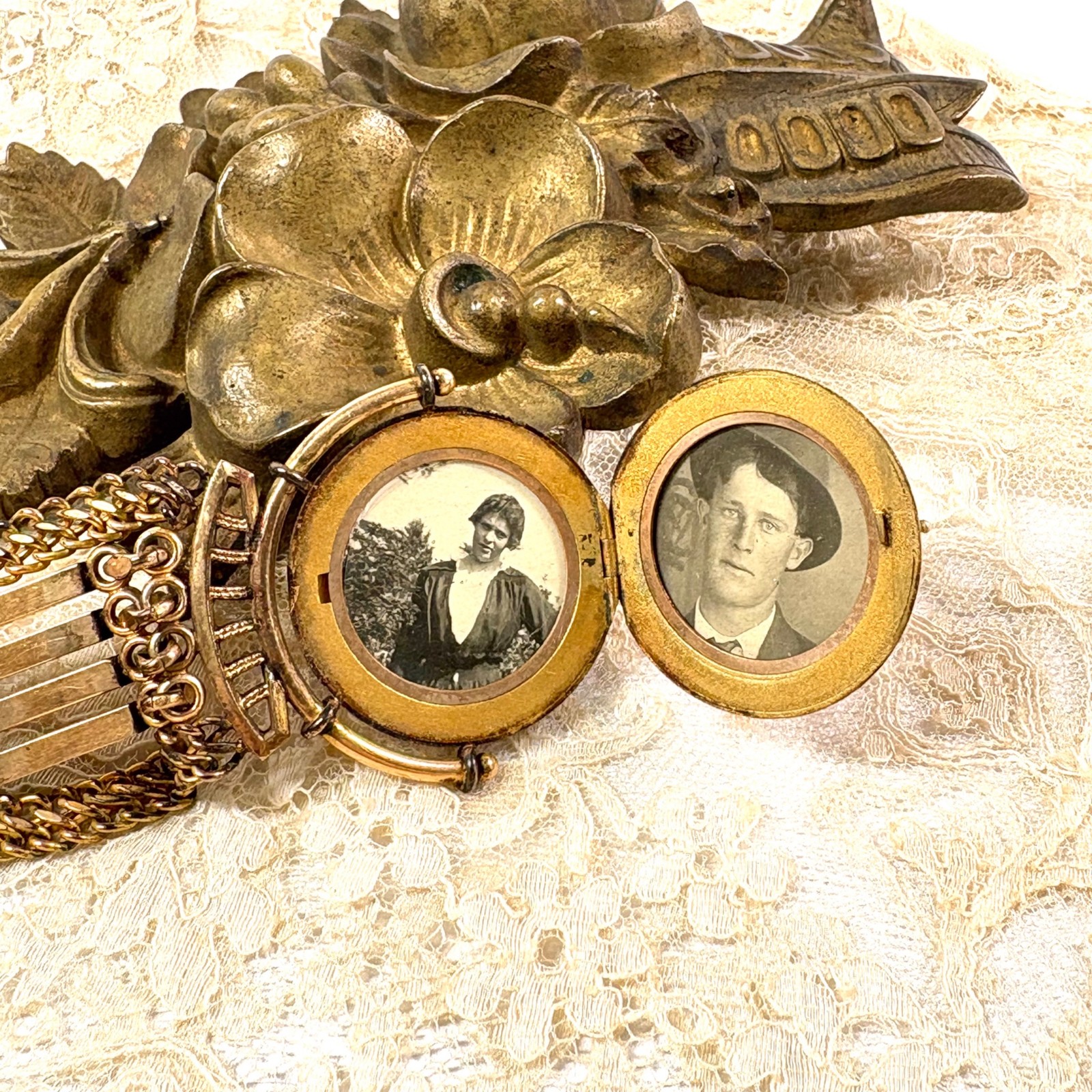 Antique Victorian Gold Filled Initial E Locket Watch Fob Pendant Charm Etched