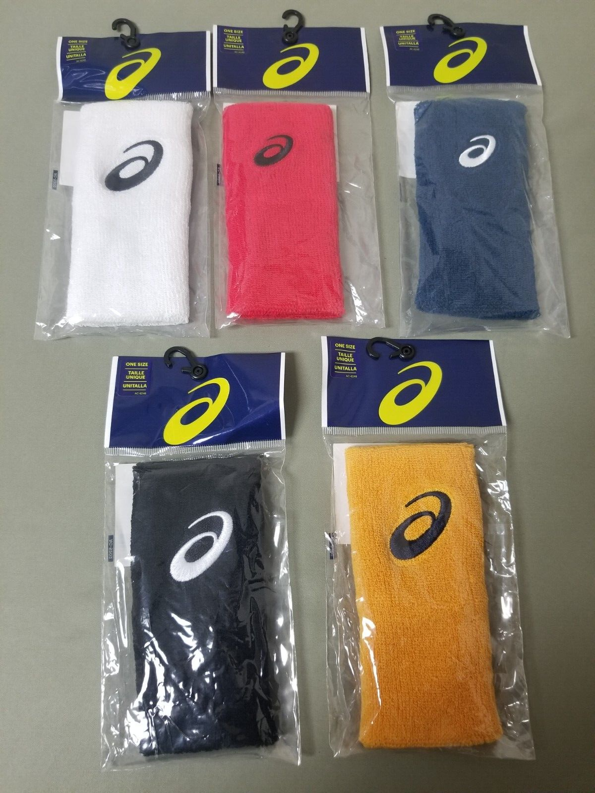 New Asics Wide Wristbands Sweatbands. 5 Colors To Choose.