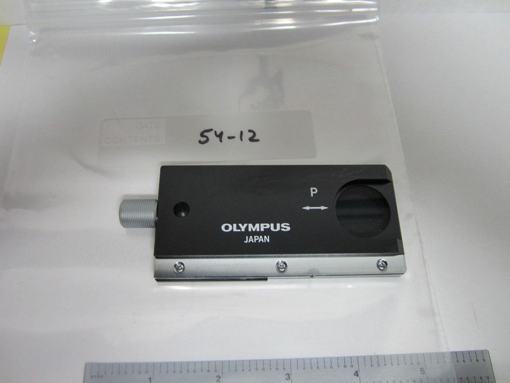 OLYMPUS MICROSCOPE SLIDE POLARIZER FILTER OPTICS BIN#54-12