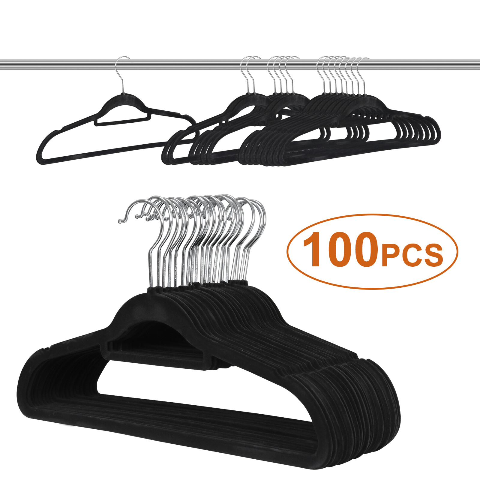 100/200/300/400 Pack Premium Velvet Hangers Non-Slip Clothes Suit Coat Hangers