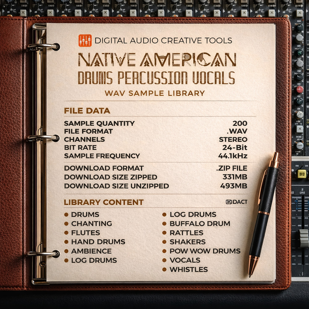 Native American Drums Percussion Vocals Sample Library