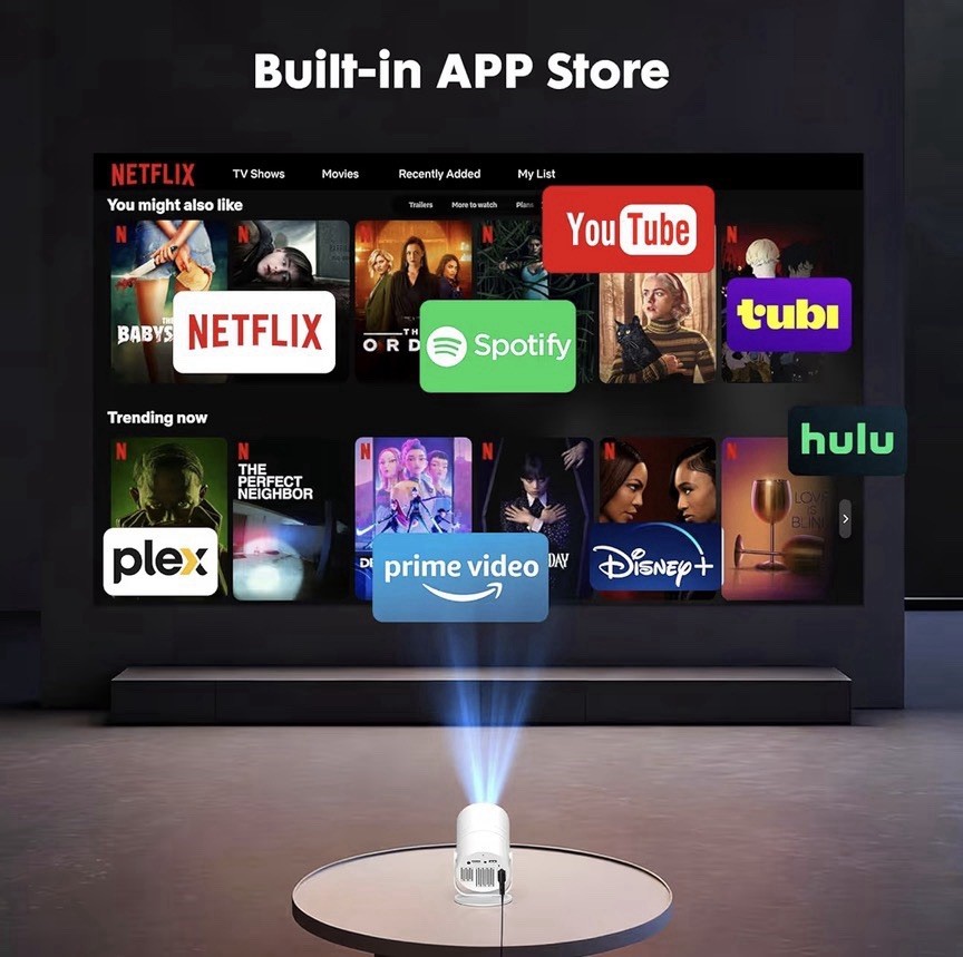 Smart Portable Mini Projector with WIFI and Bluetooth Compatible with Androids